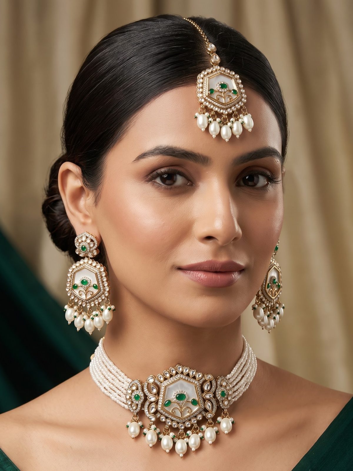 Rittika Pearl Choker Necklace Statement Piece
