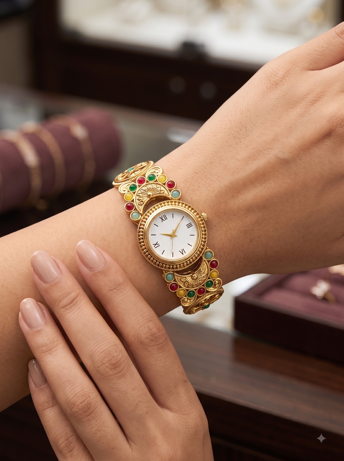 Ira Multicolor Stone Dial Watch