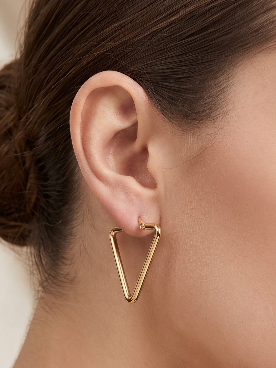 Harshita Gold Tone Triangle Earrings