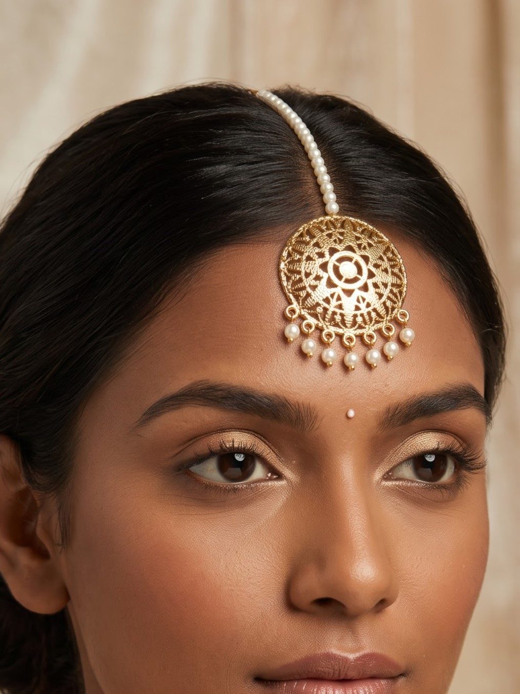 Meera Gold Finish Maang Tikka