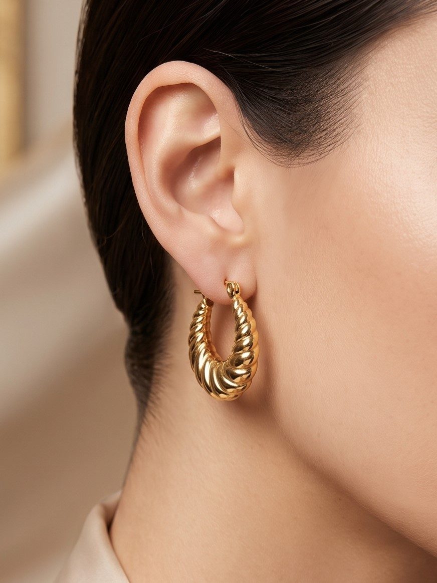 Saanvi Spiral Design Gold Balis