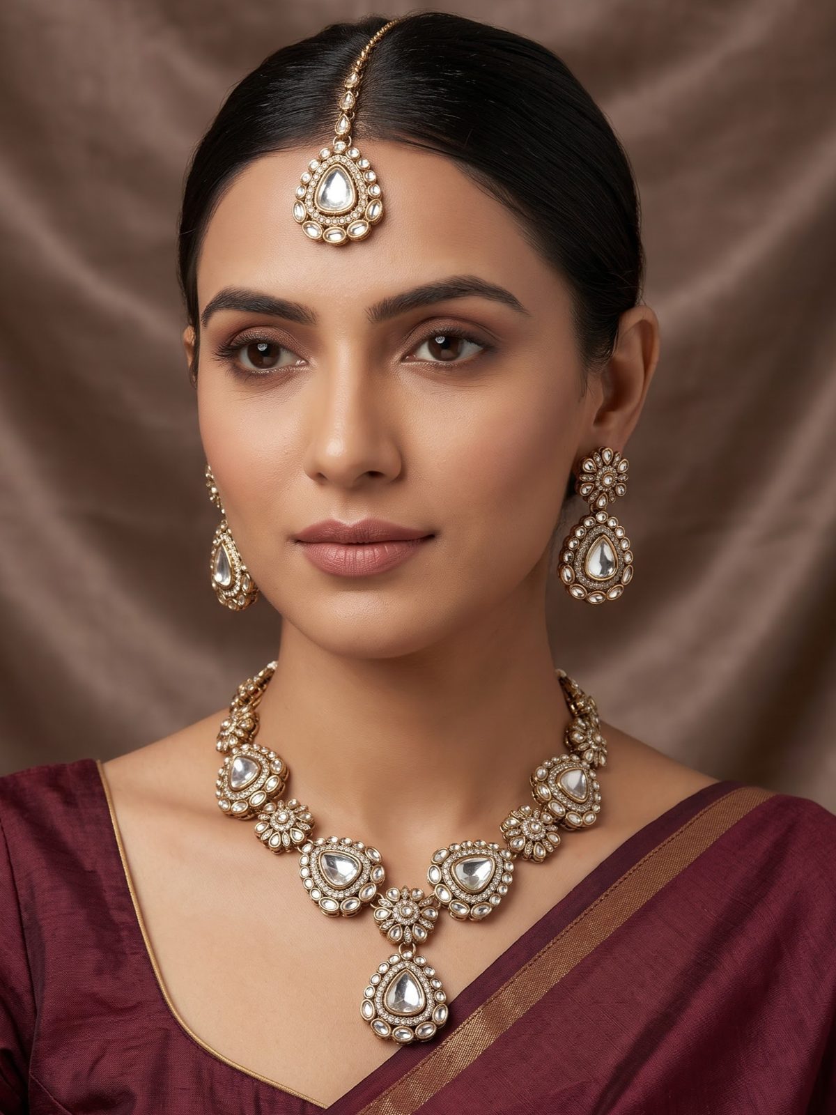 Bhavya Ethnic Floral Design Necklace