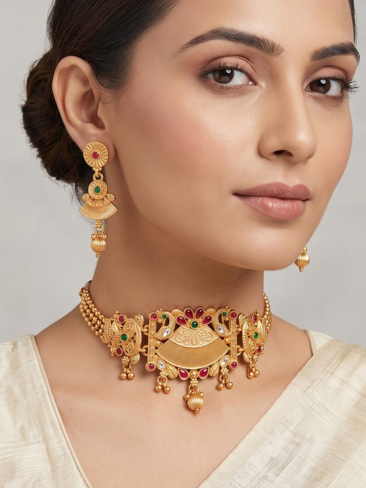 Purvi Gold Touch Choker Set with Kundan