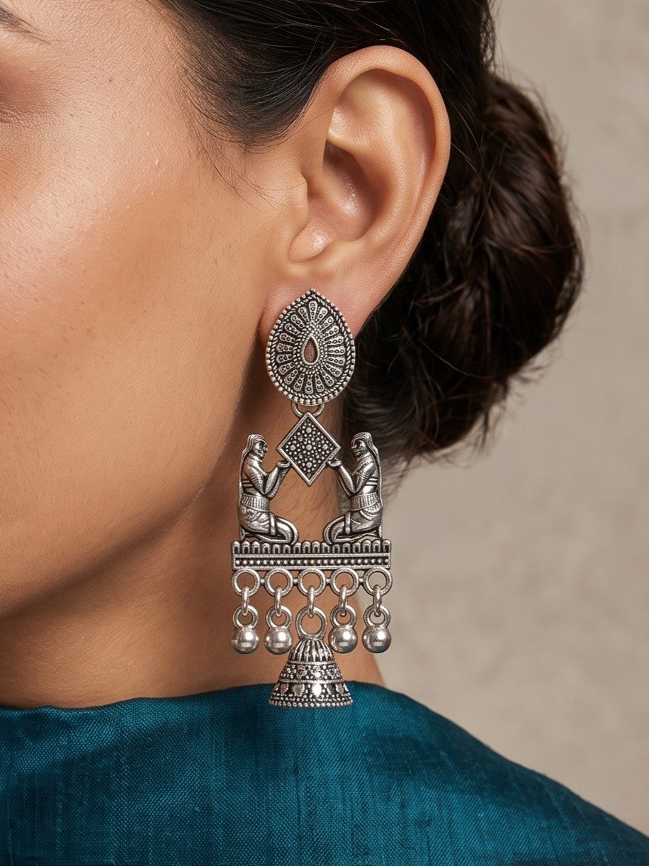 Zara Jhumka Oxidised Earring