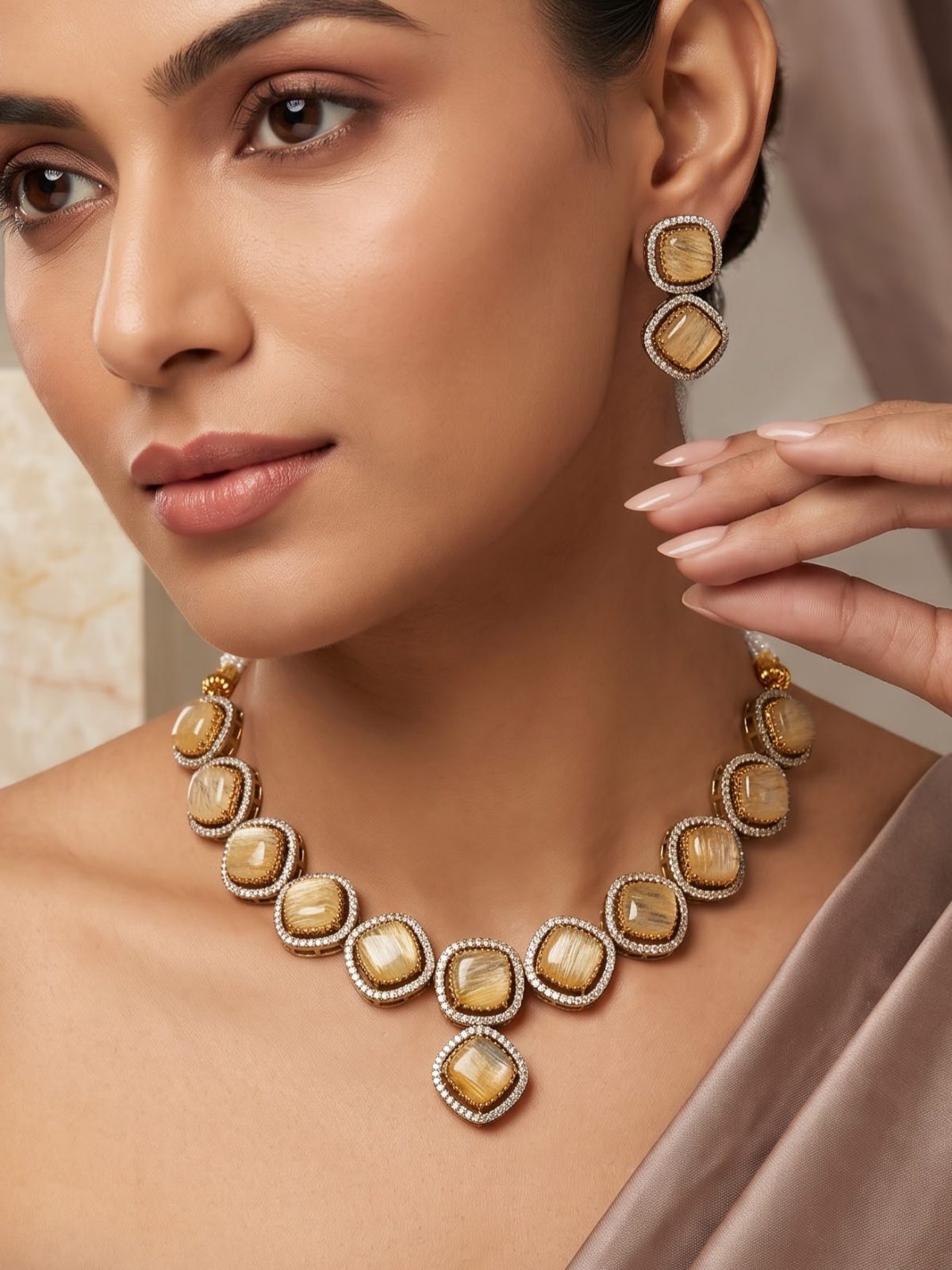 Ojasvi Gemstone Necklace Set
