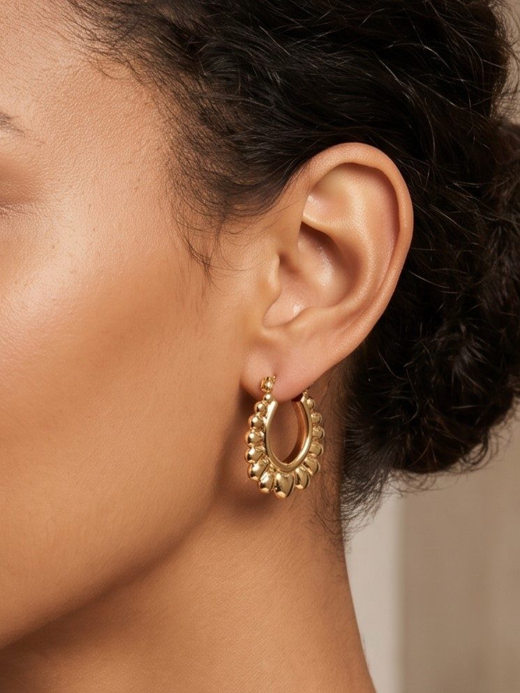Tanvi Floral Gold Balis Earrings