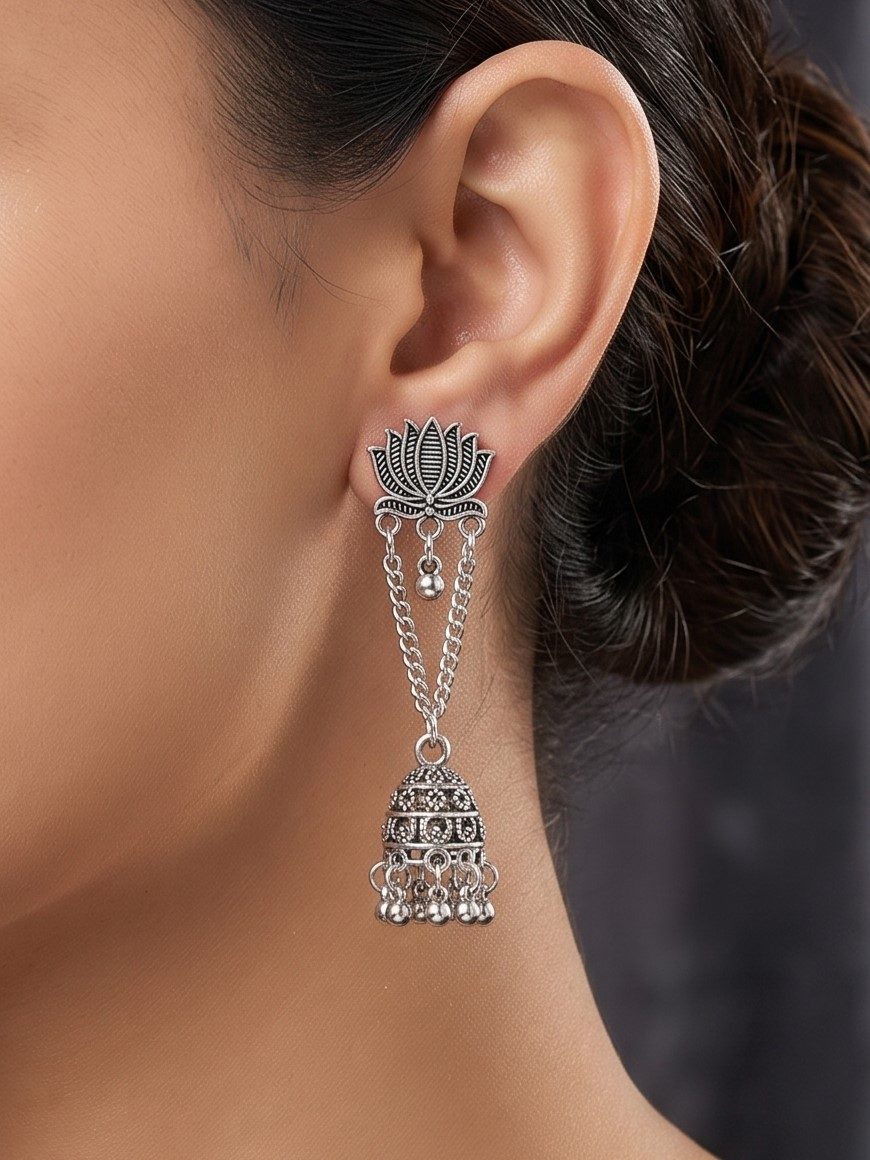 Rashika Oxidised Rustic Metallic Earrings