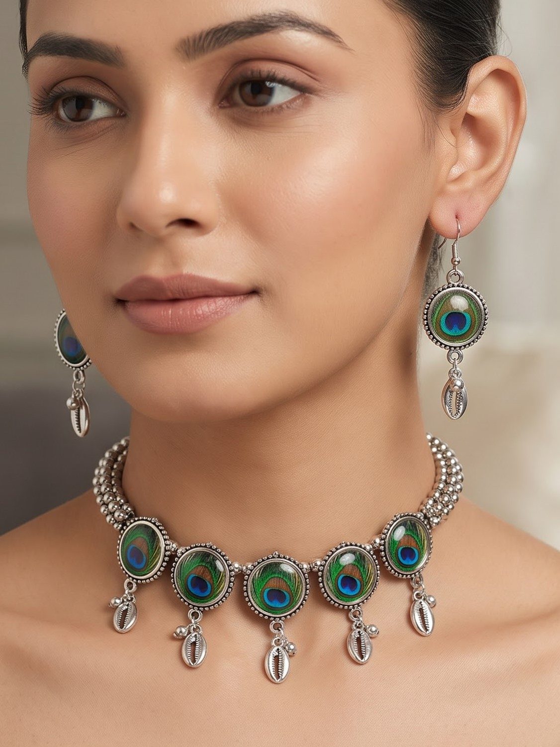 Nadhiya Peacock Design Hasli Set