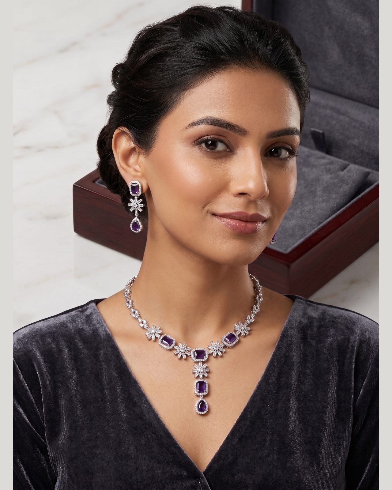 Trishka American Diamonds Necklace Set