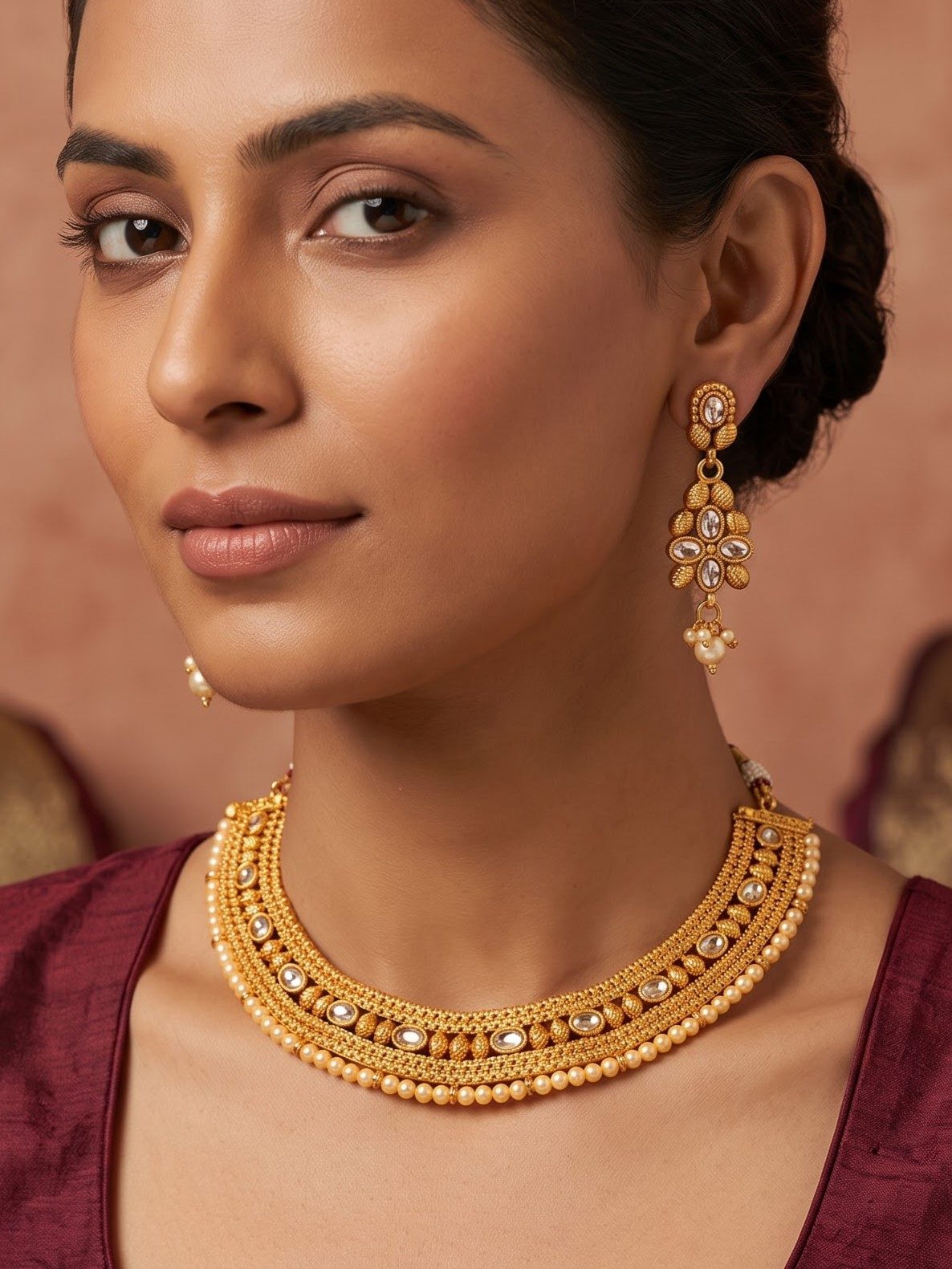 Janya Premium Gold Tone Necklace Set