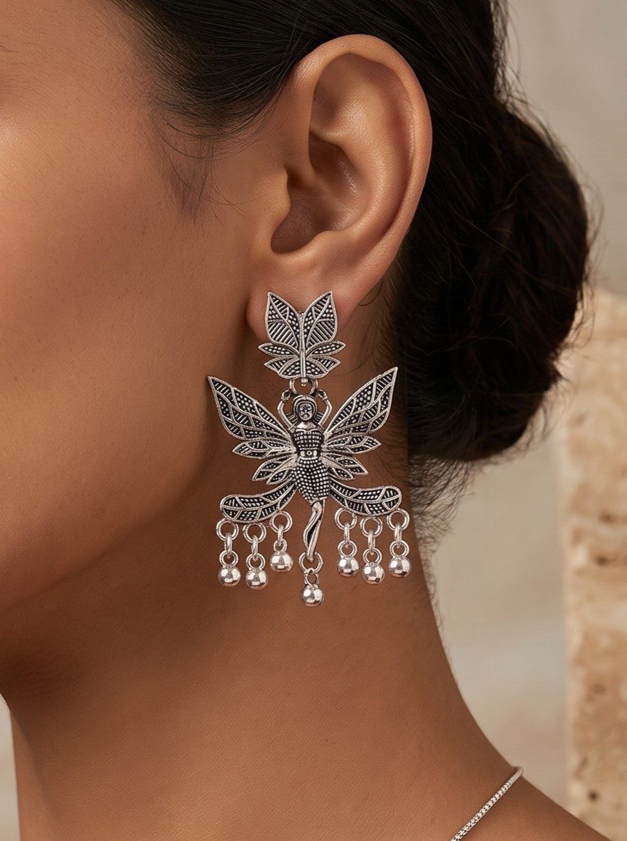 Shivika Chandbali Oxidised Earring
