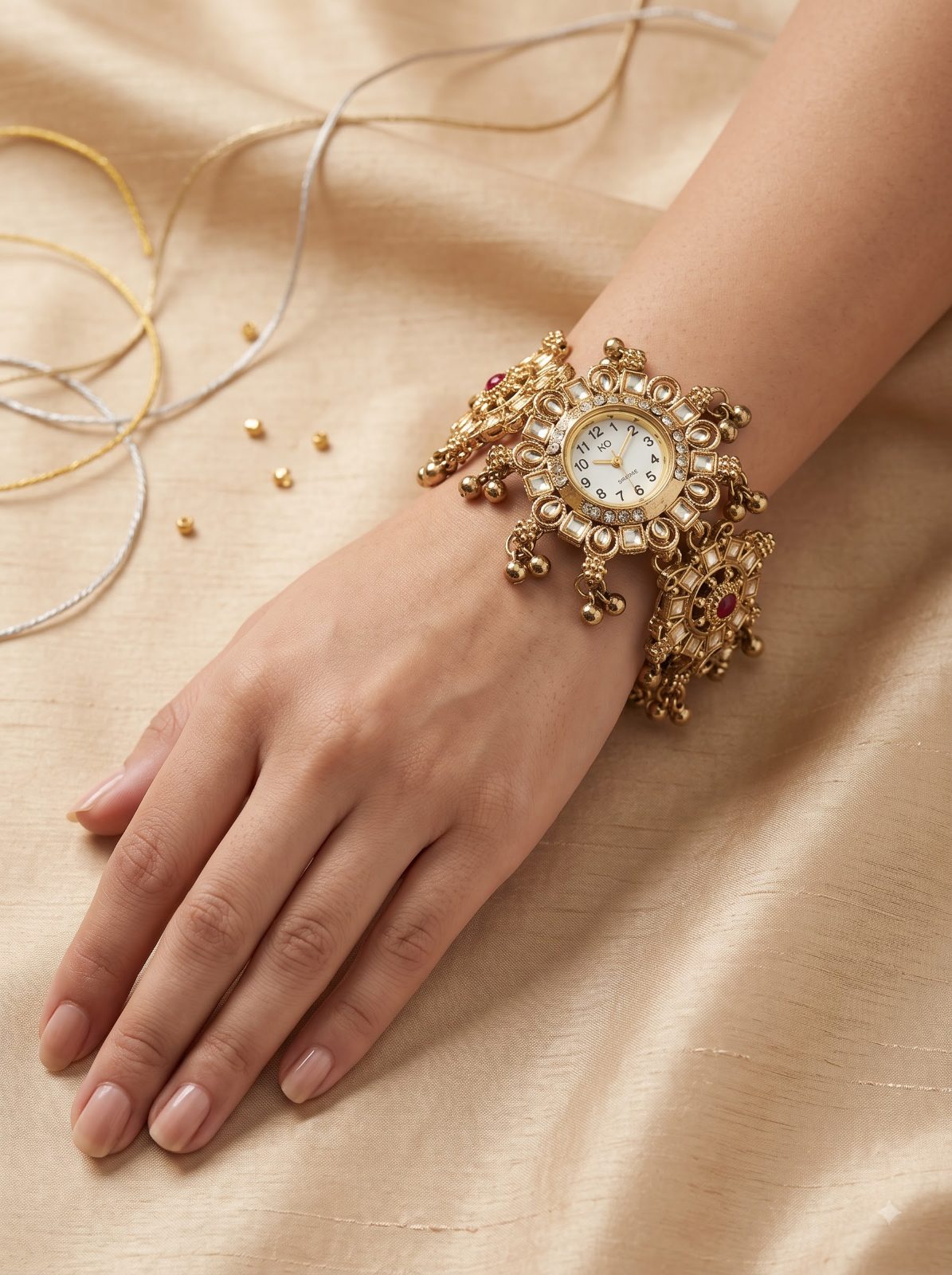 Nayra Stone Studded Bracelet Watch