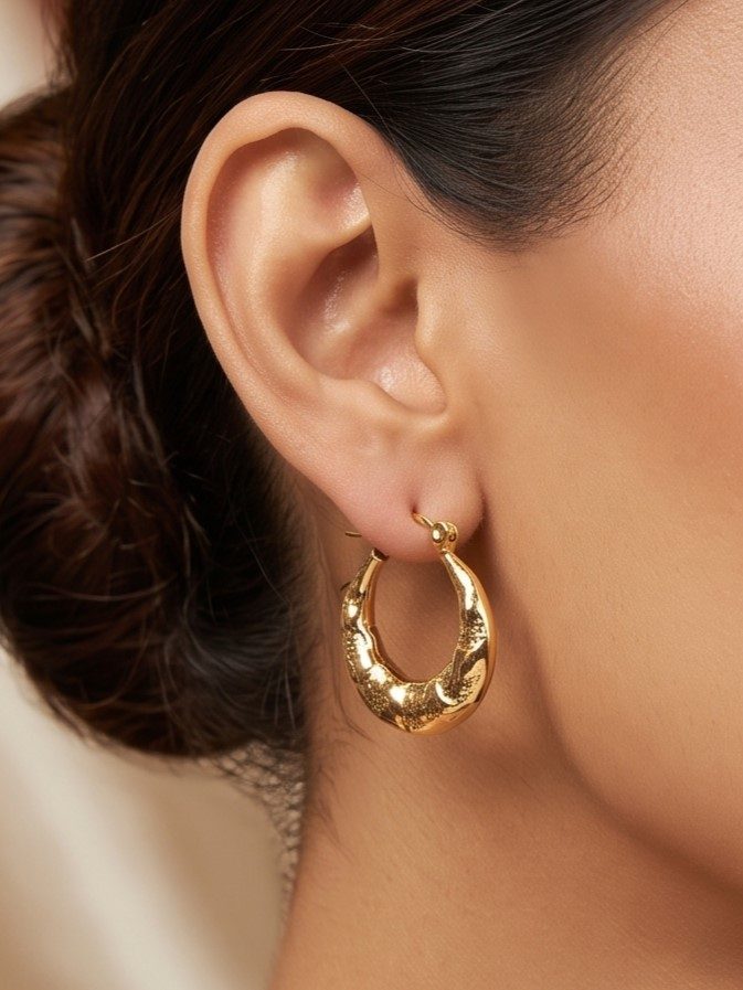 Eesha Gold Tone Balis Earrings