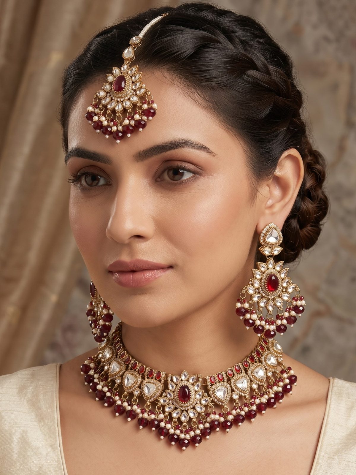 Radhima Elegant Wedding Style Kundan Necklace