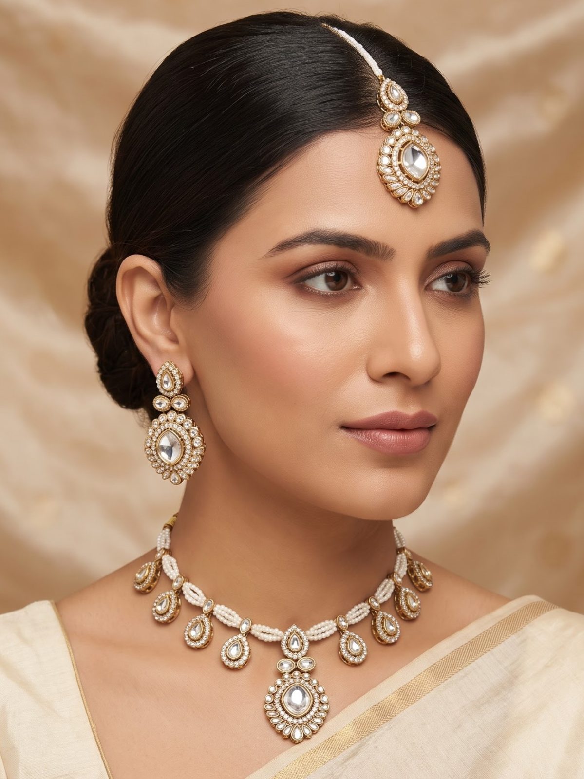 Nashvika Gold Plated Traditional Necklace Set