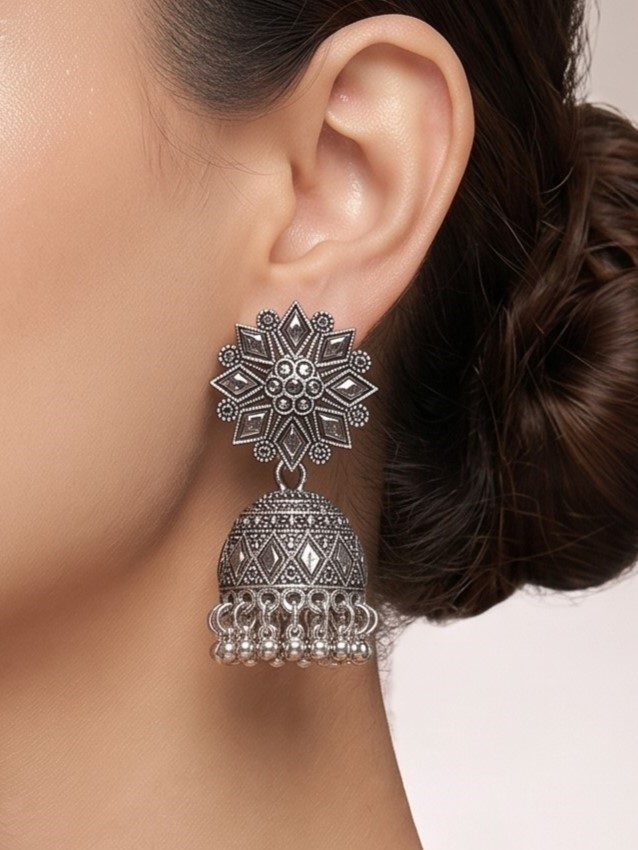 Ramya Oxidised Rustic Metal Earrings