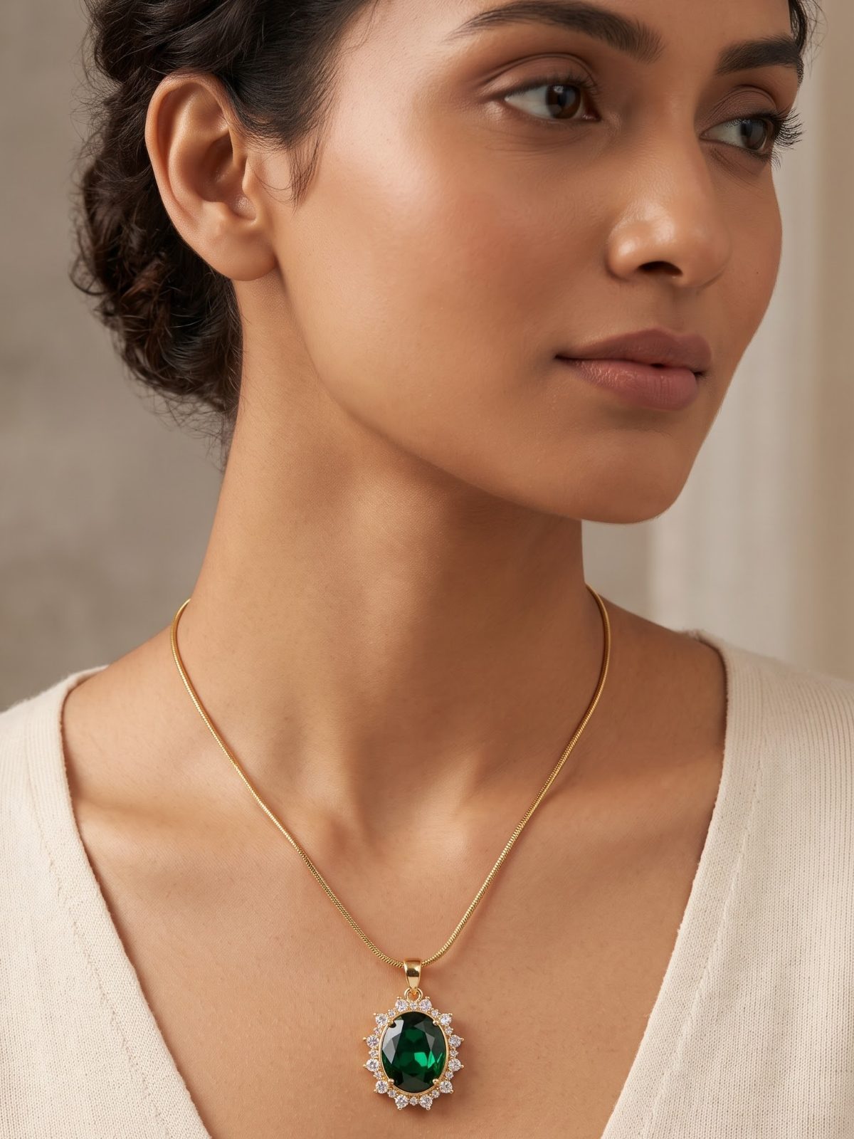 Ramya Emerald Pendant Necklace Collection