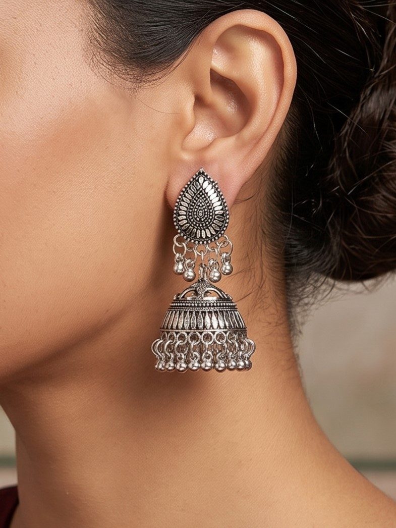 Ruhi Jhumka Oxidised Earring