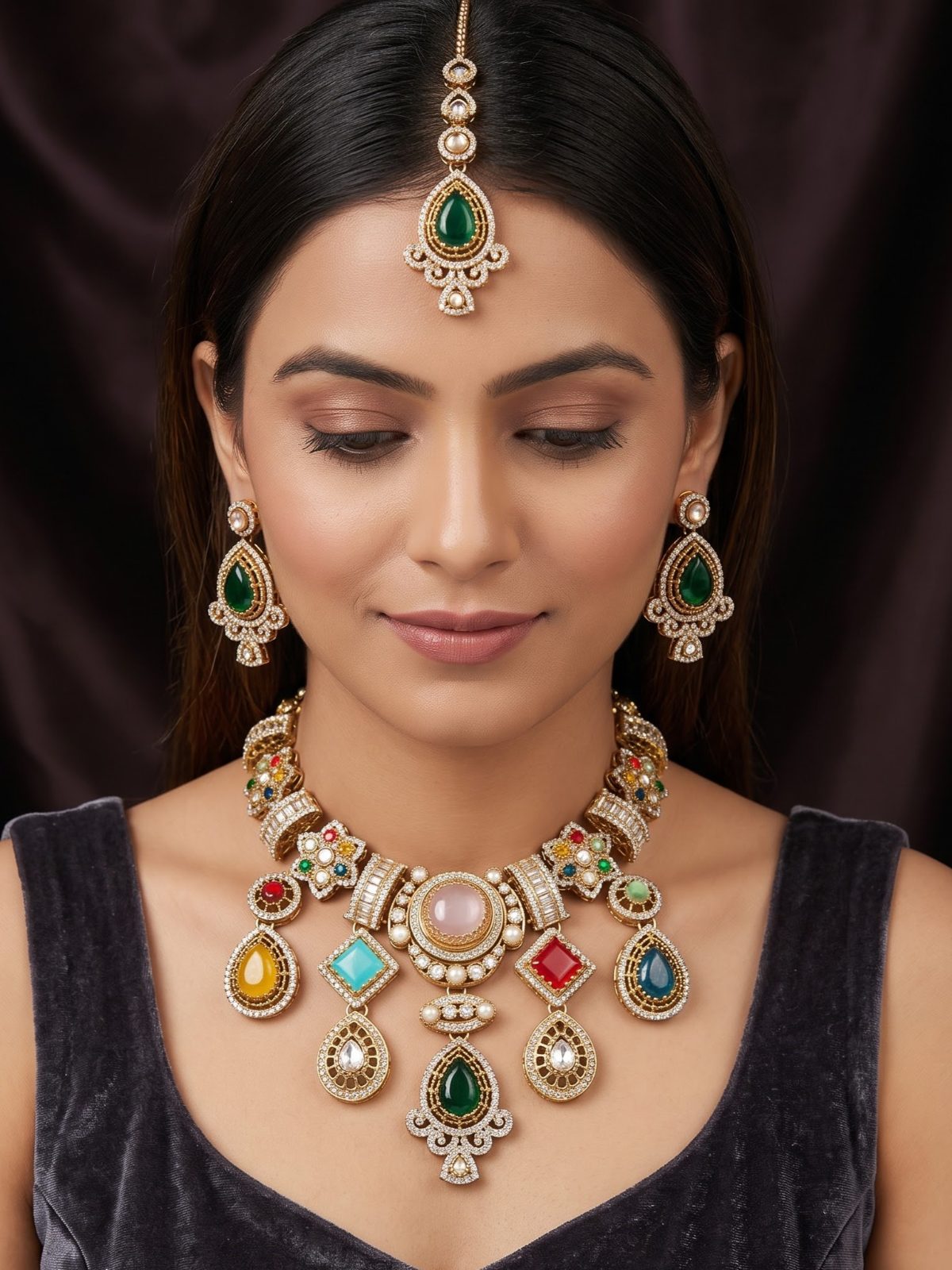 Rittika Regal Multi-Gemstone Statement Necklace