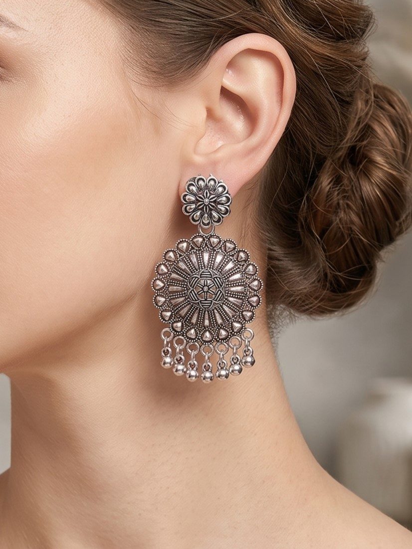 Priyanshi Oxidised Vintage Charm Earrings