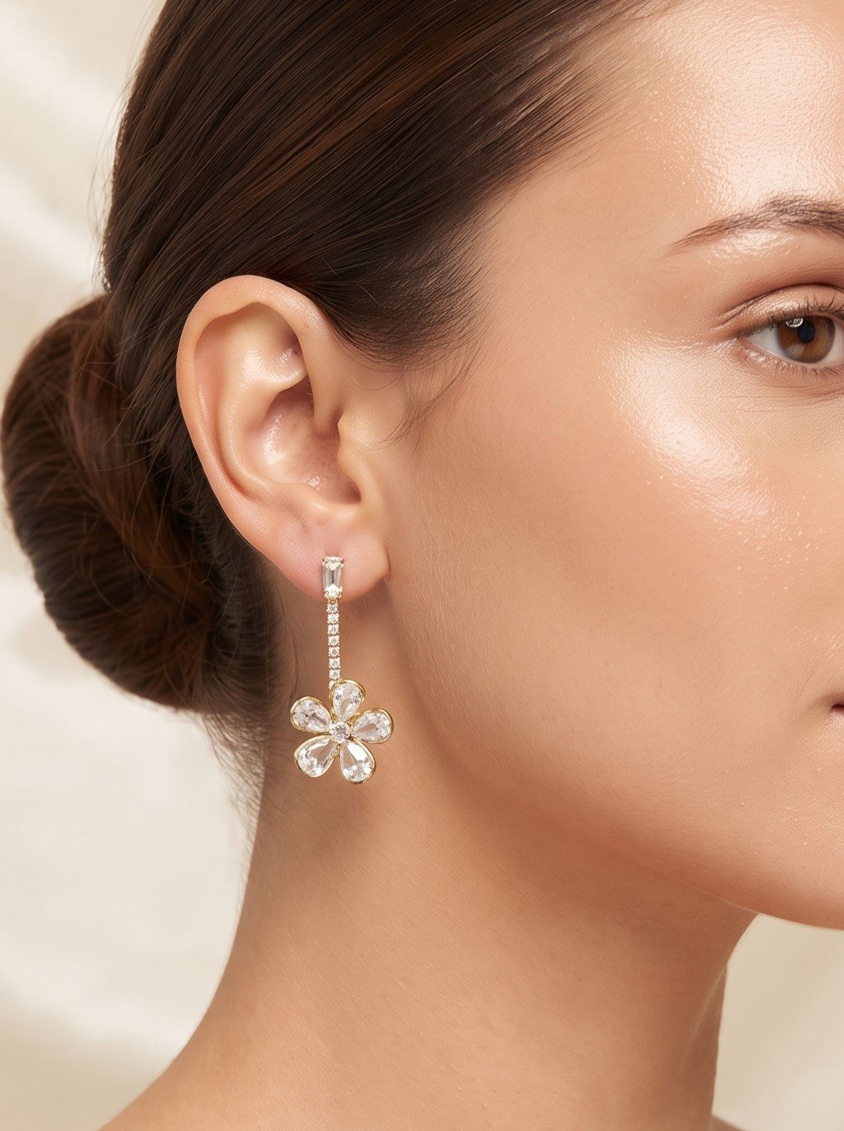 Deepika Anti-Tarnish Floural Drop Earring