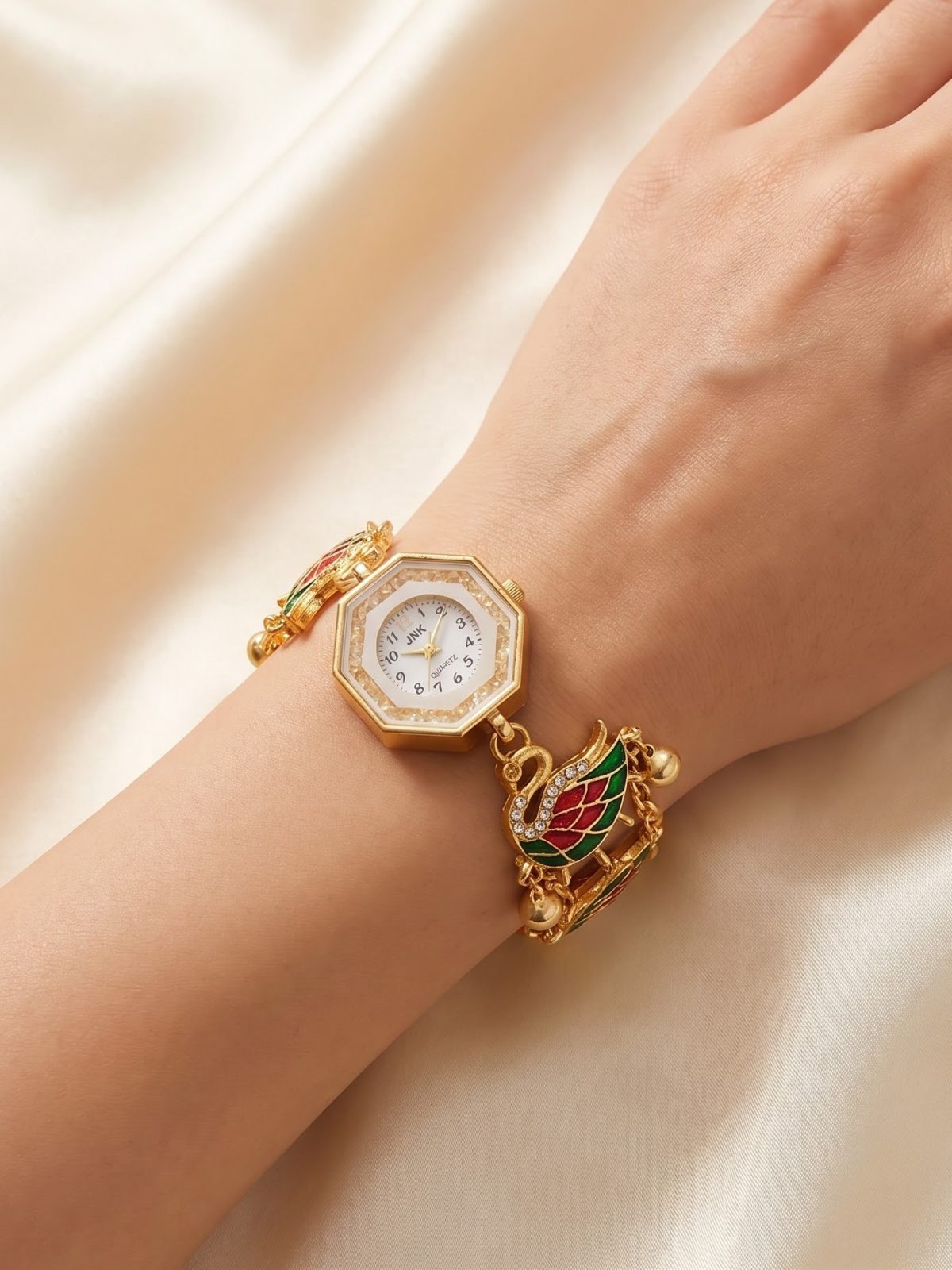 Kavya Enamel Charm Bracelet Watch