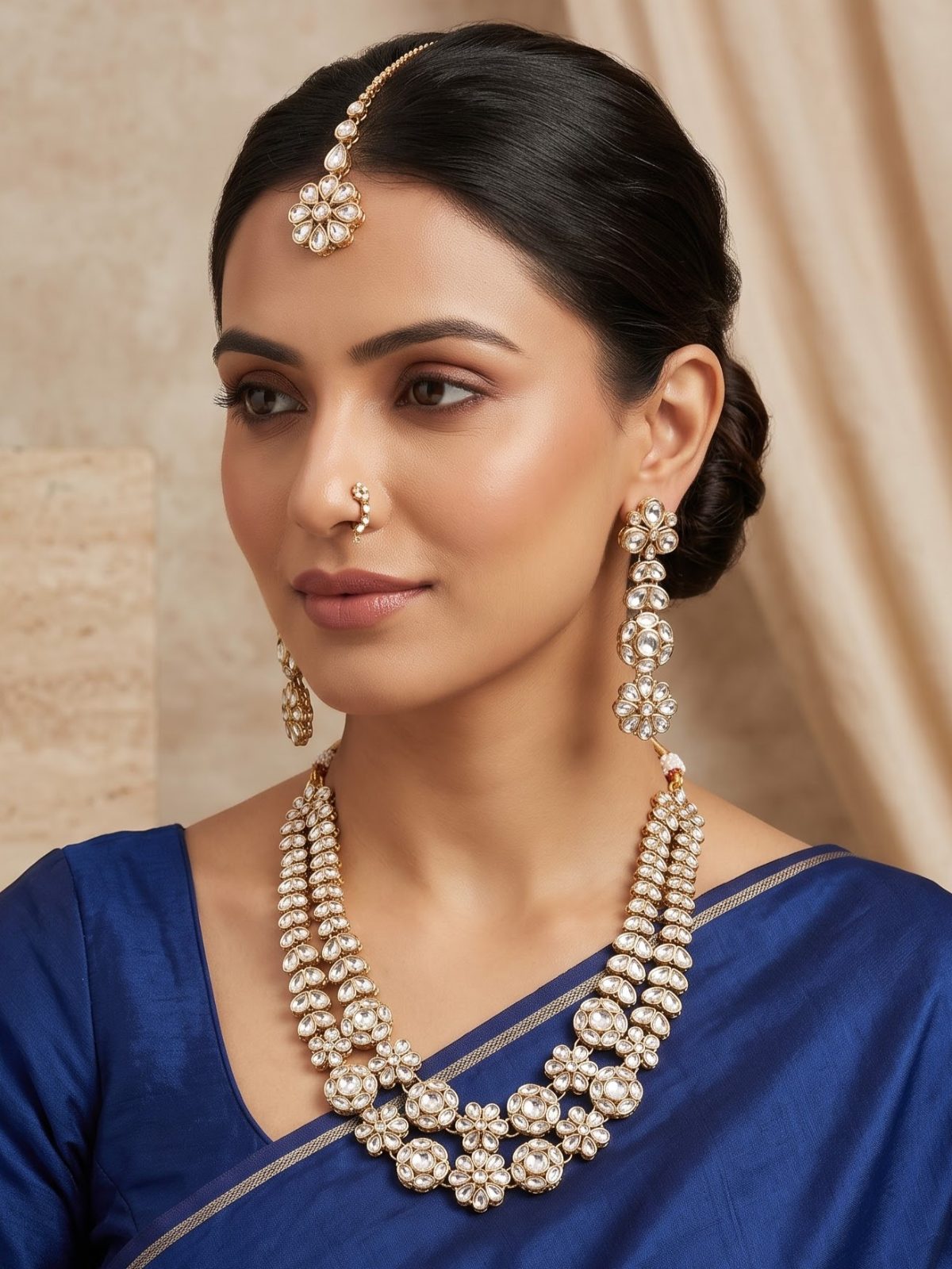 Lisha Layered Floral Necklace Set