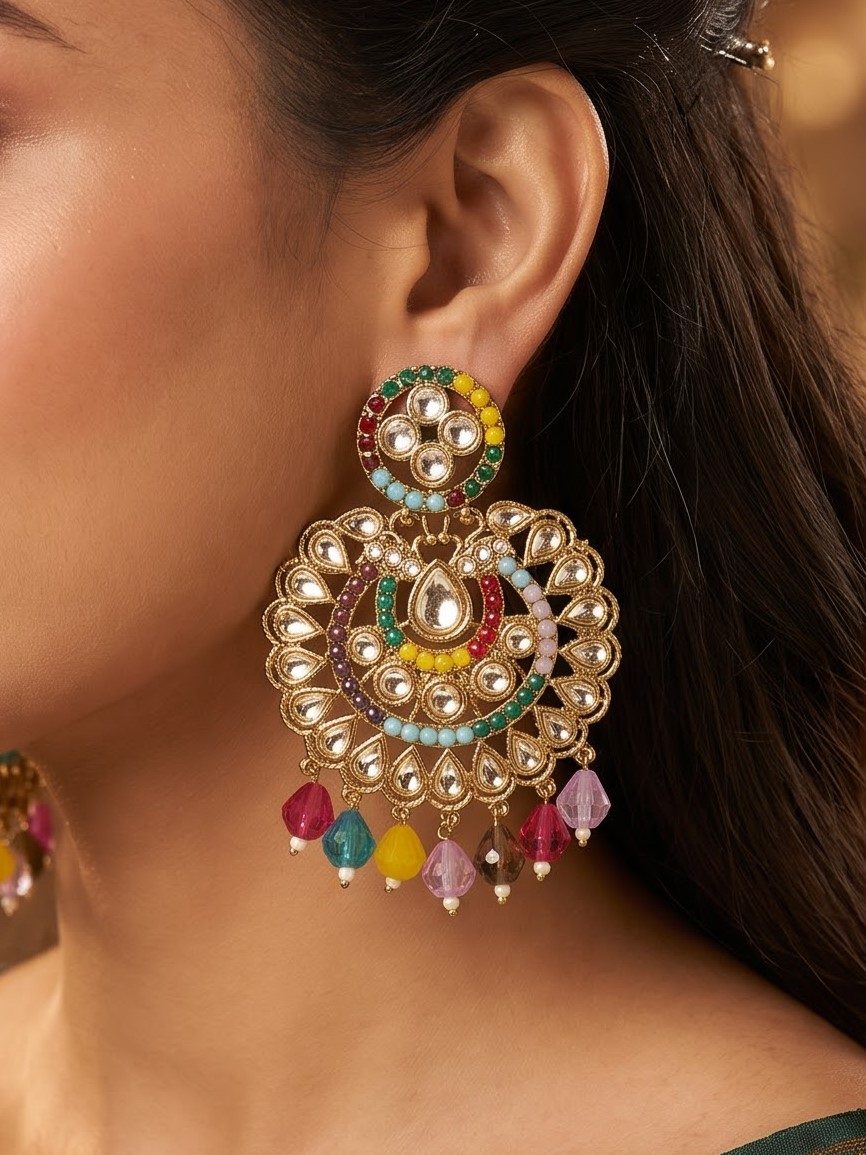 Shweta Jadhu Pearls Kundan Earrings