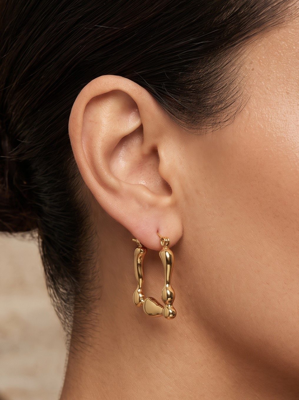 Shreya Sculpted Metal Hoop Balis