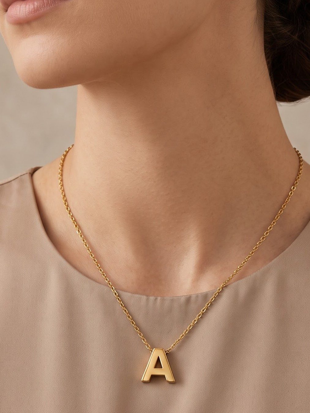Ramya Personalized Alphabet Necklace