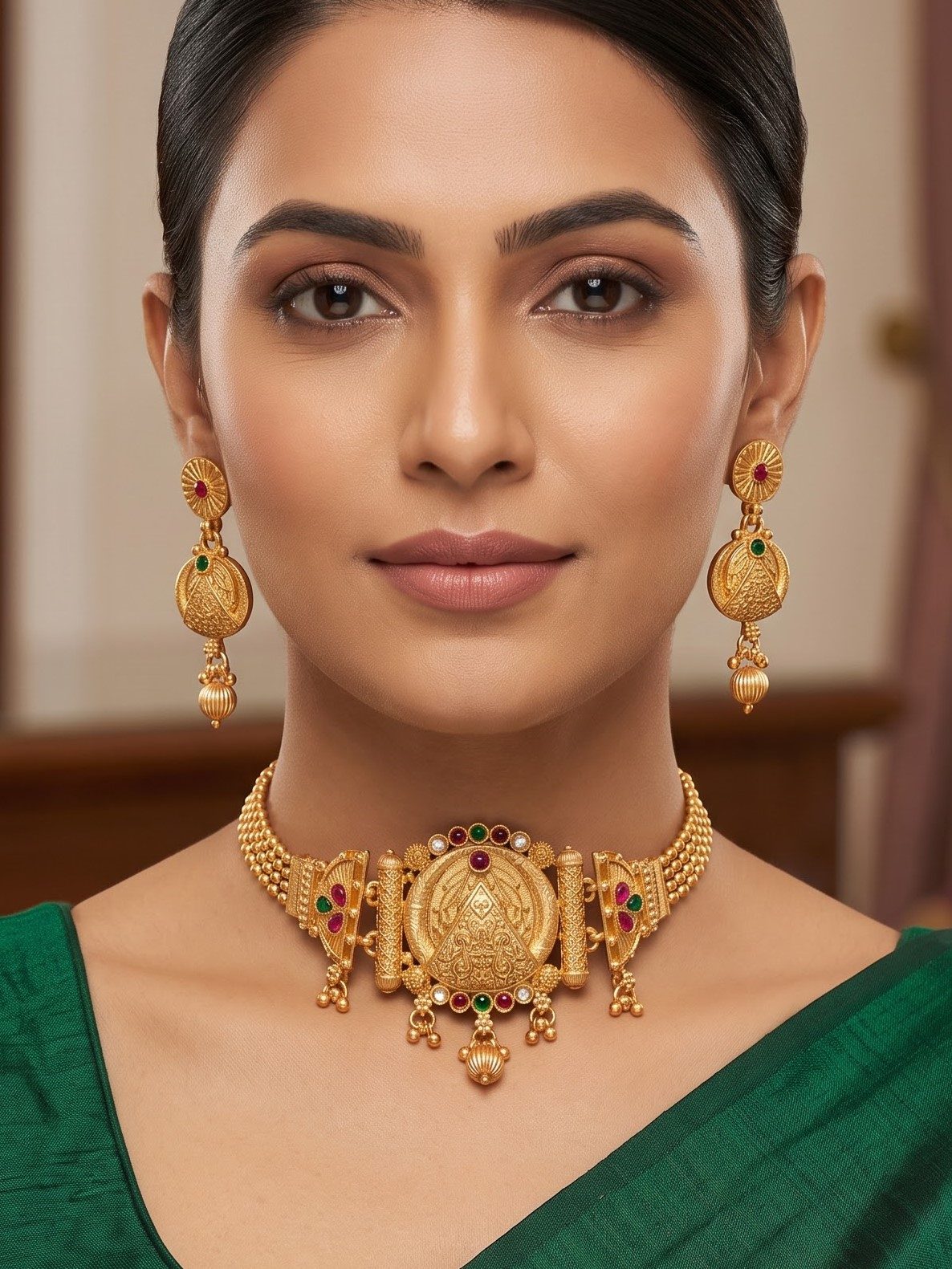 Mahi Gold Look and Kundan Stone Choker Set