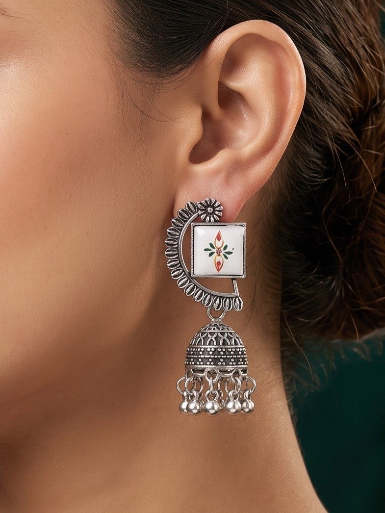Tanisha Jhumka Oxidised Earring