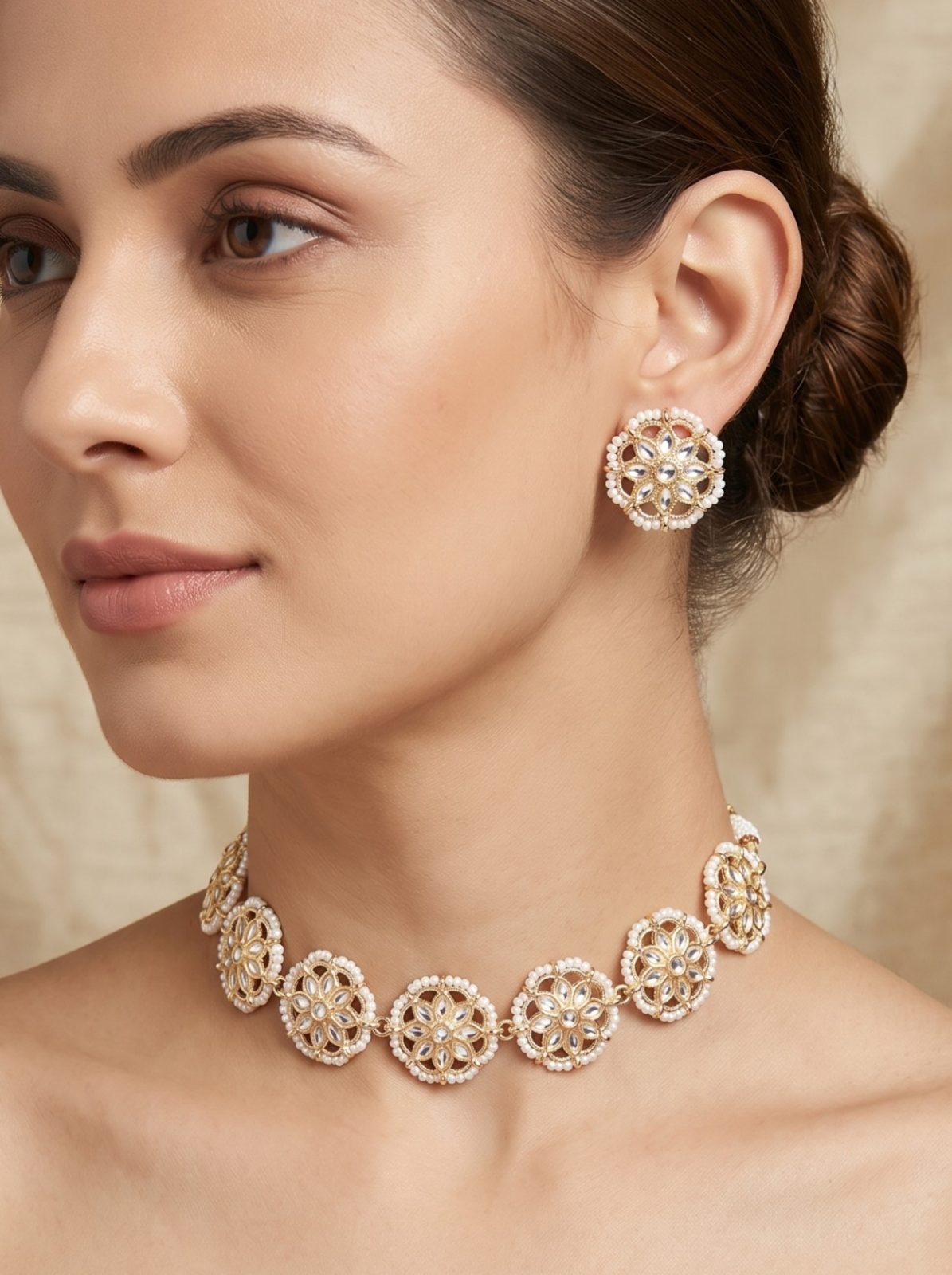 Chavi Acrylic Kundan Sleek Choker Set