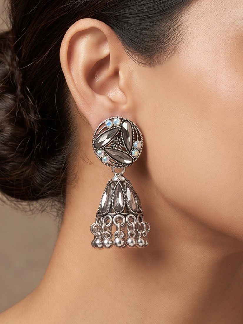 Nayra Oxidised Heritage Vintage Jhumka
