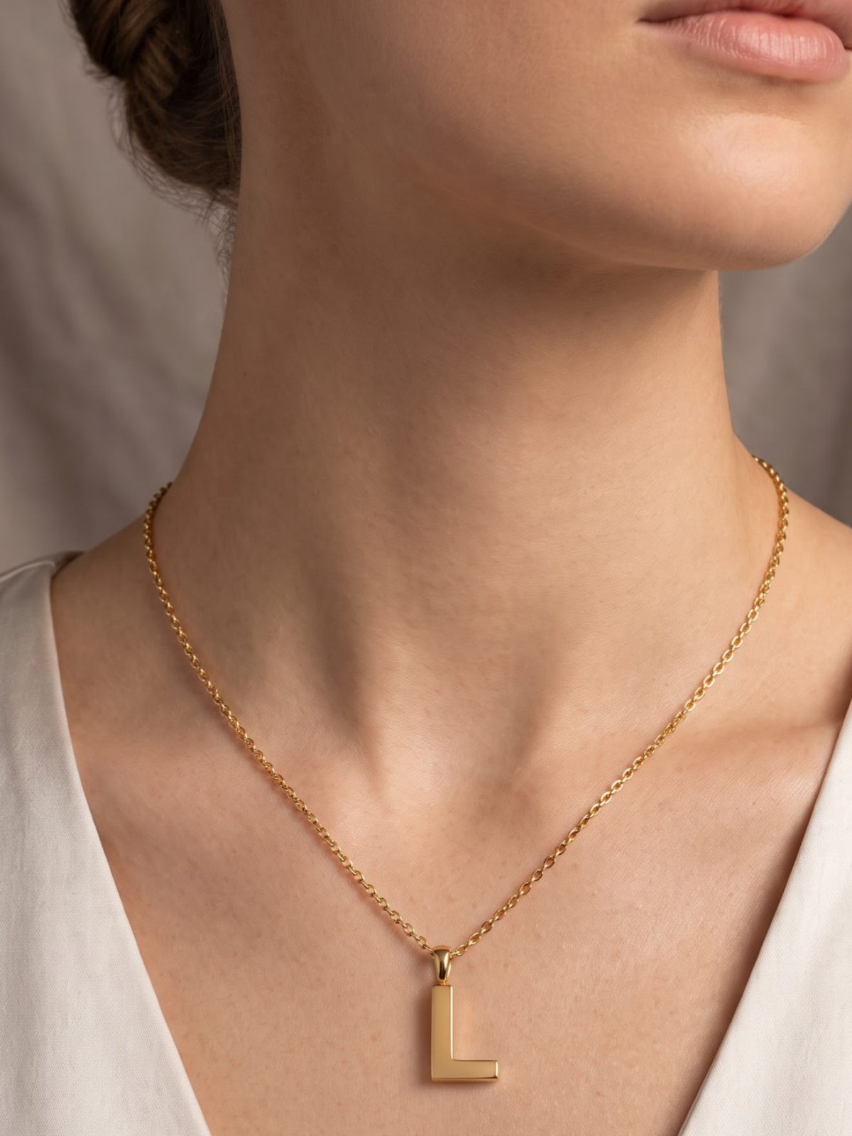 Anvita Letter L Pendant Gold Necklace