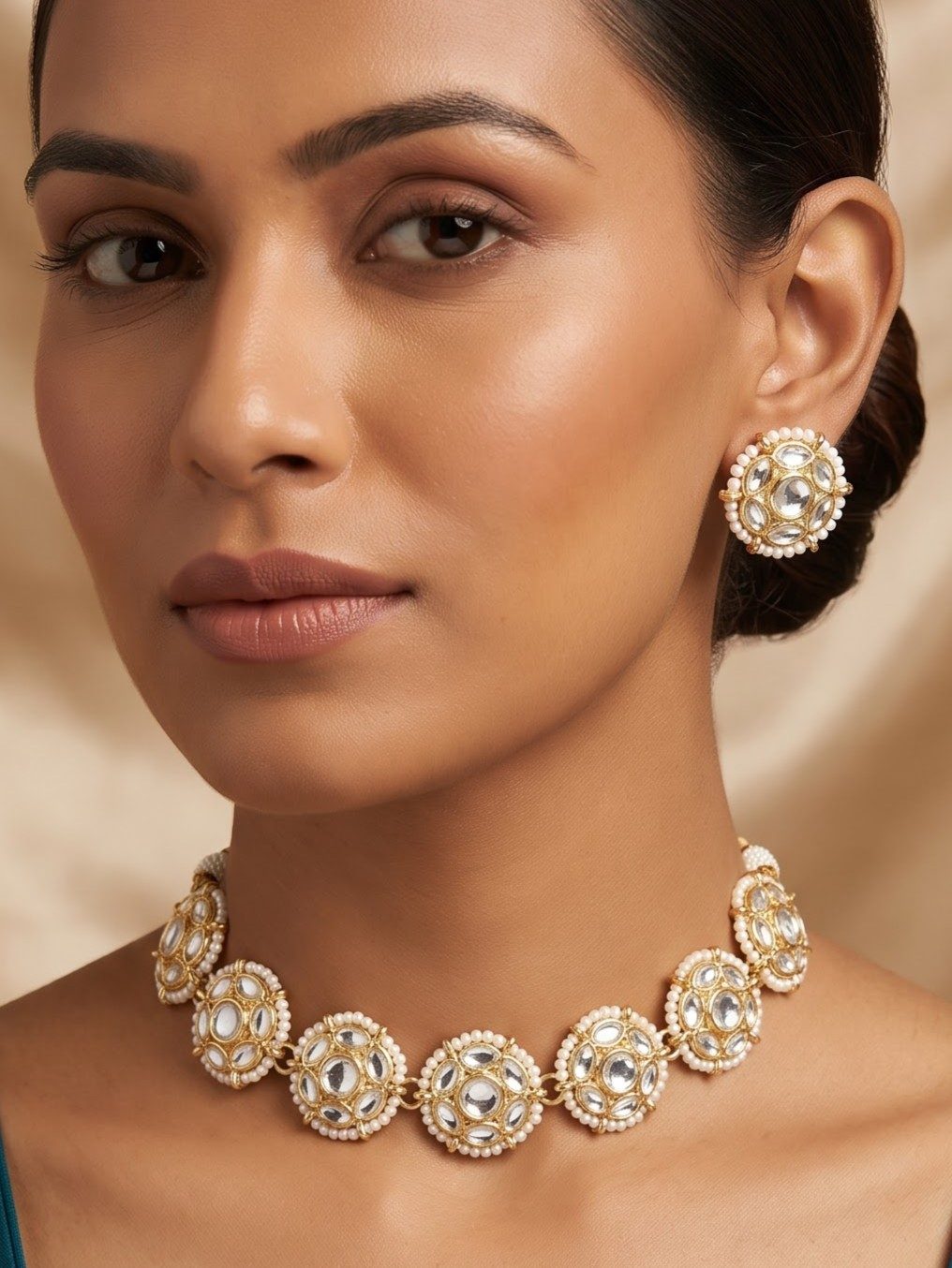 Himanshi Sleek Kundan Choker Set