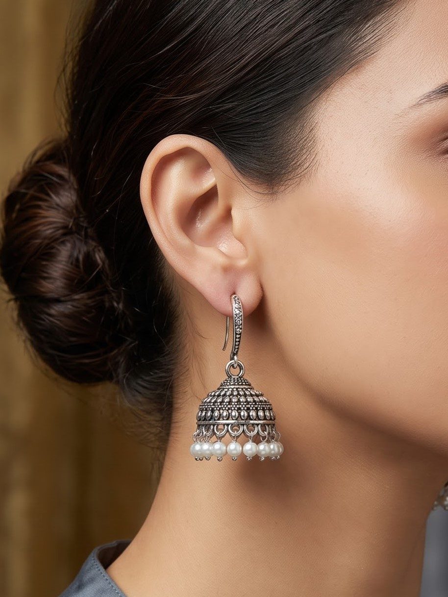 Nandini Oxidised Jhumkas