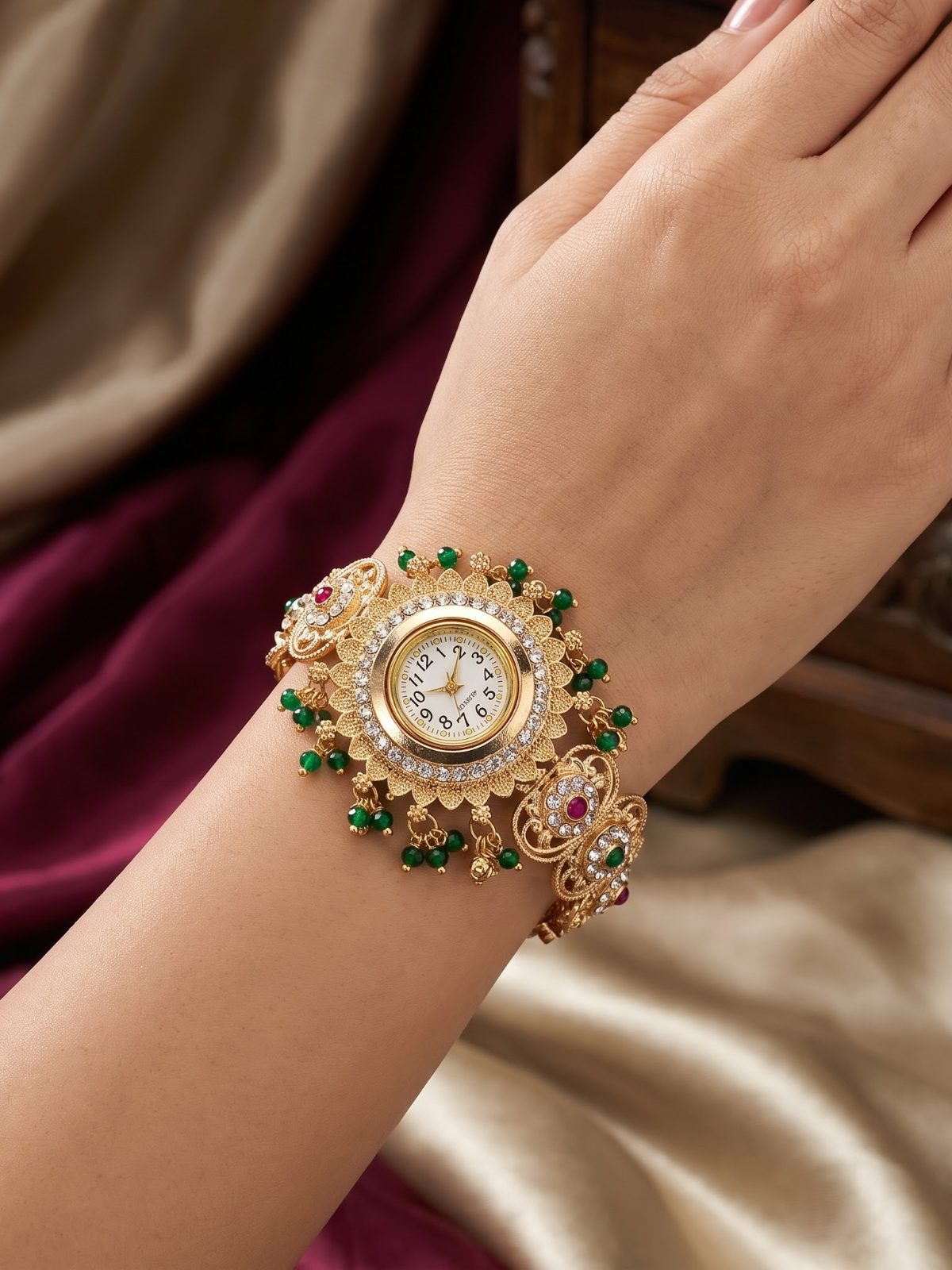 Ojasvi Gold Plated Bracelet Watch