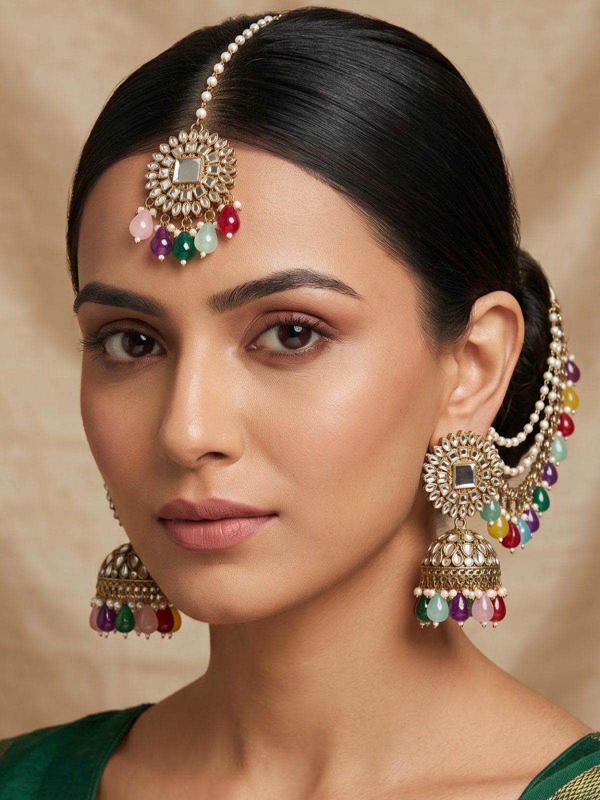 Riya Exquisite Pearl Kanchain Jhumka Earrings