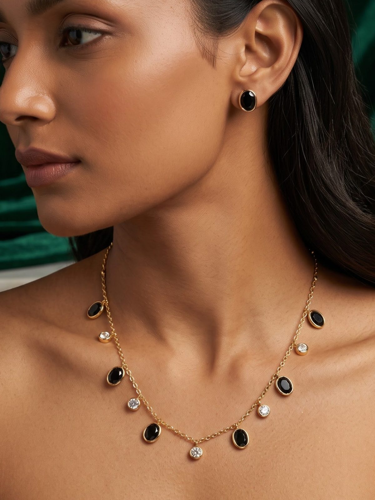 Kavya Gemstone Dangling Charm Necklaces