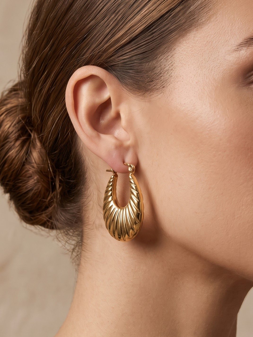Trisha Textured Gold Plated Earrings