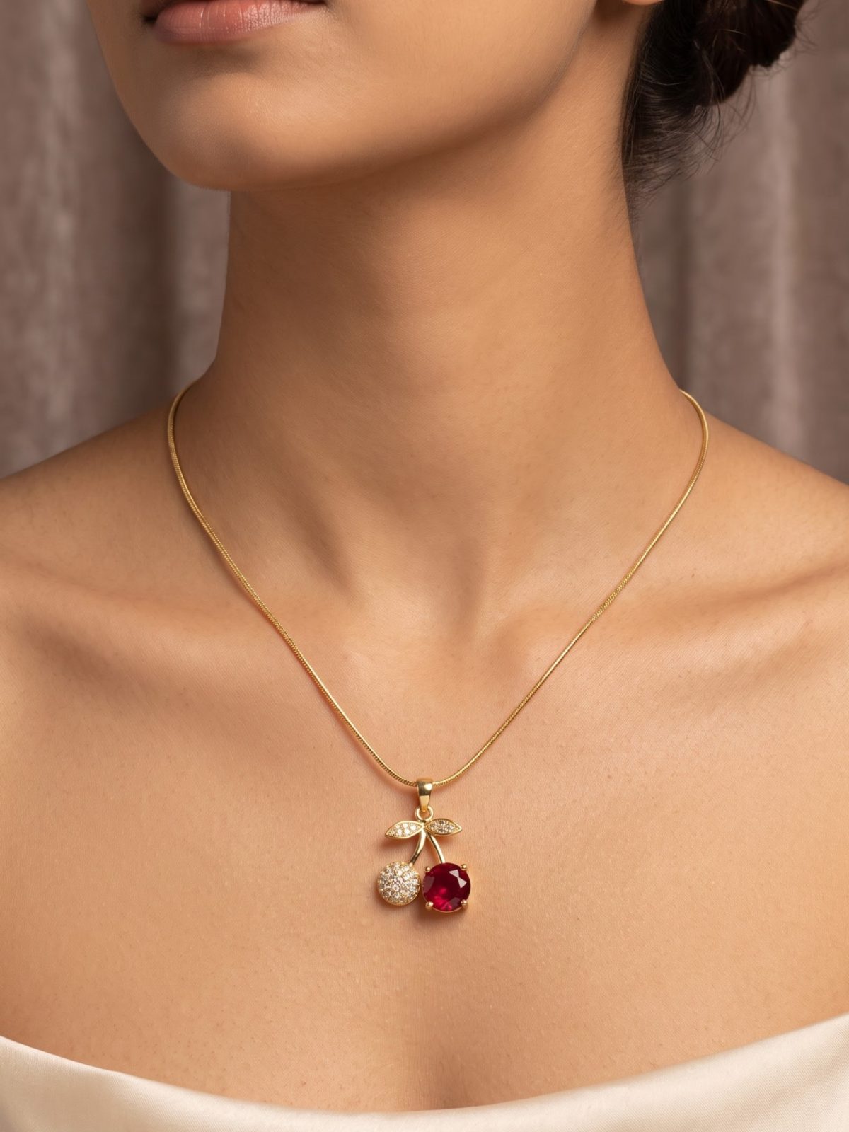 Siya Unique Cherry Pendant Necklace