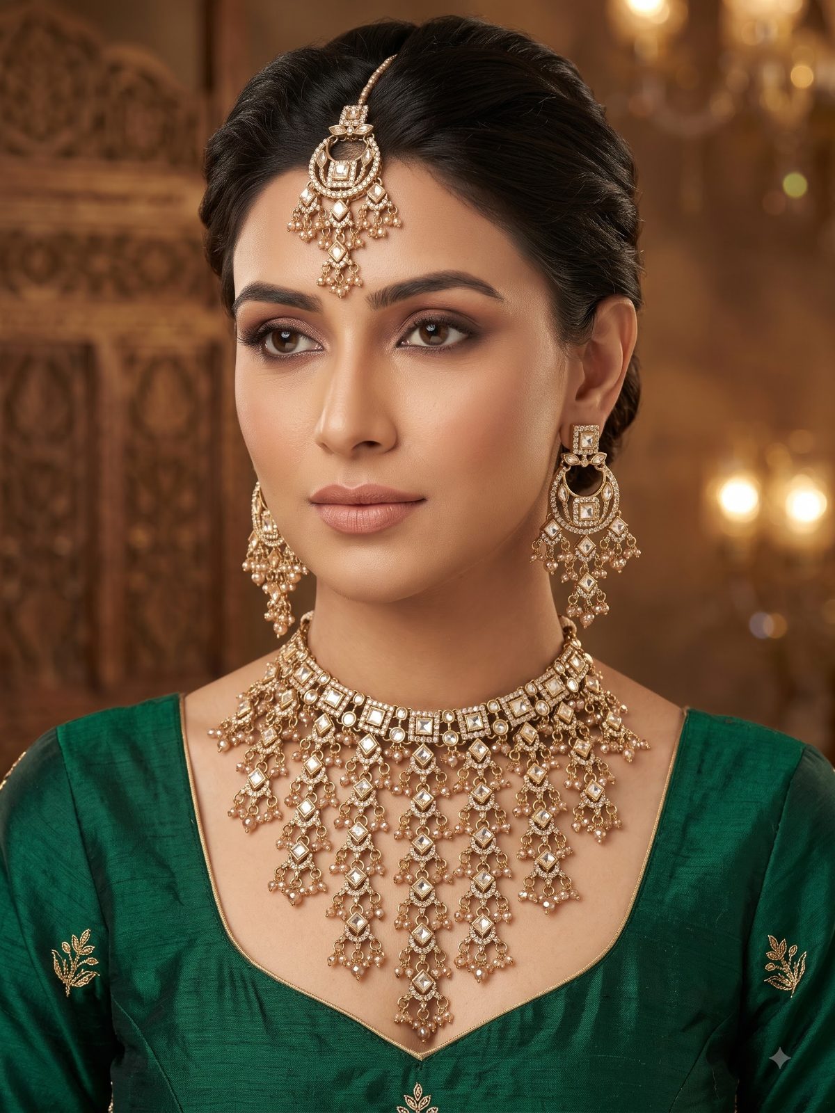Ahana Ornate Gold Plated Kundan Necklace
