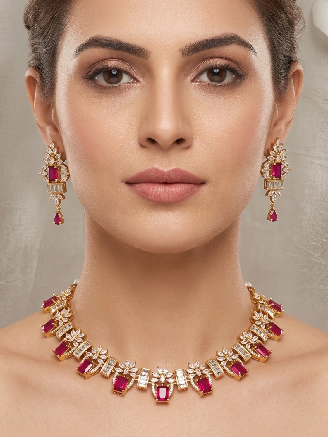 Naina American Diamonds Necklace Set
