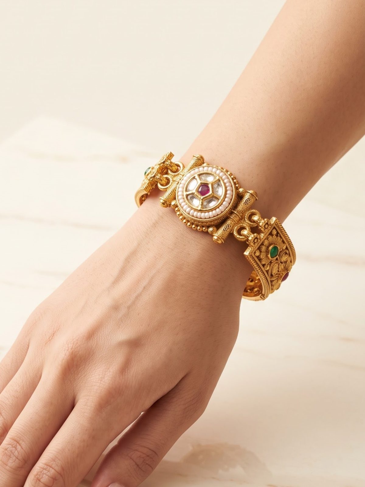 Chitra Gold-Plated Hand Bracelet