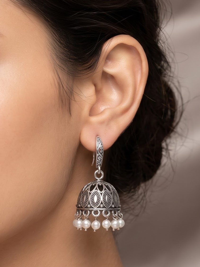Mohana Oxidised Finish Jhumkas