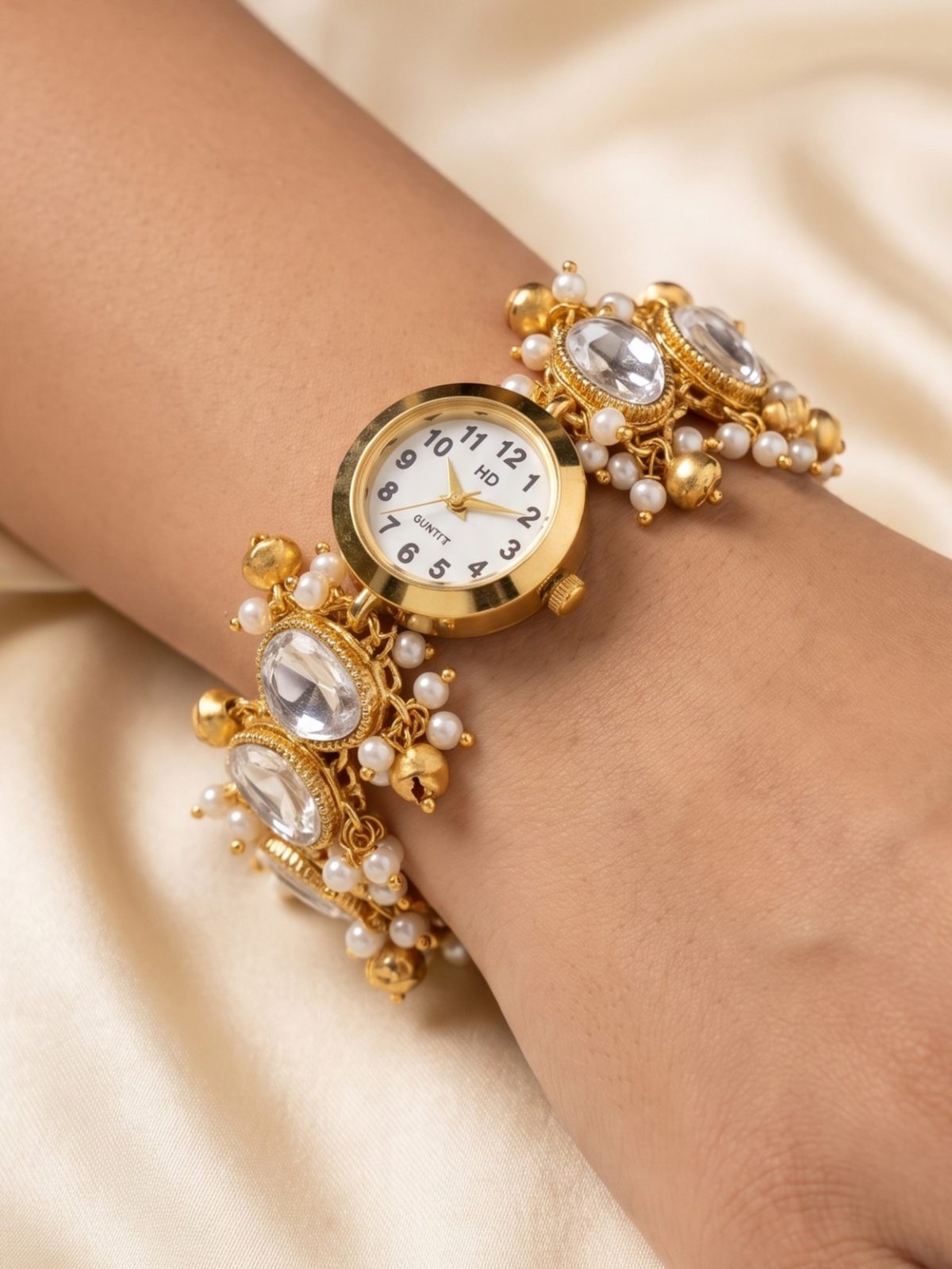 Vidhi Festive Kundan Ornate Bracelet Watch