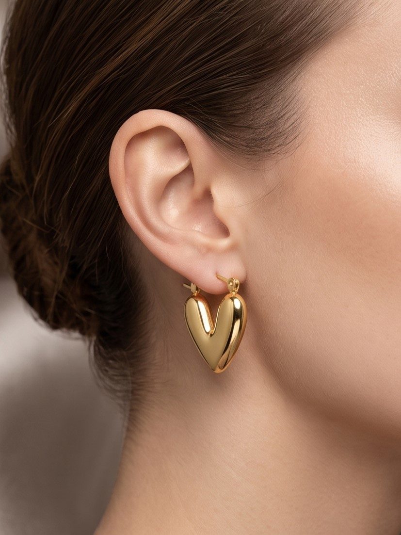 Aadhya Gold Heart Shape Balis