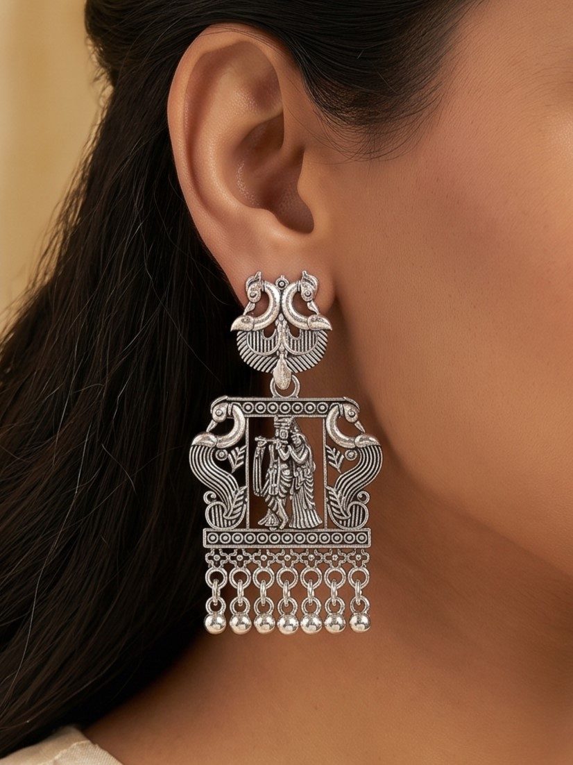Khyati Oxidised Bold Finish Earrings