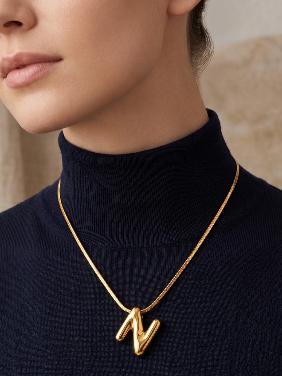 Sanjana Gold Initial N Statement Necklace